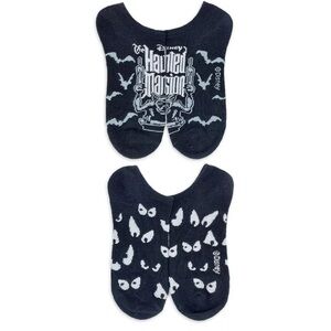 DISNEY Store Haunted Mansion Women's Halloween No-Show Socks 2-Pack black New